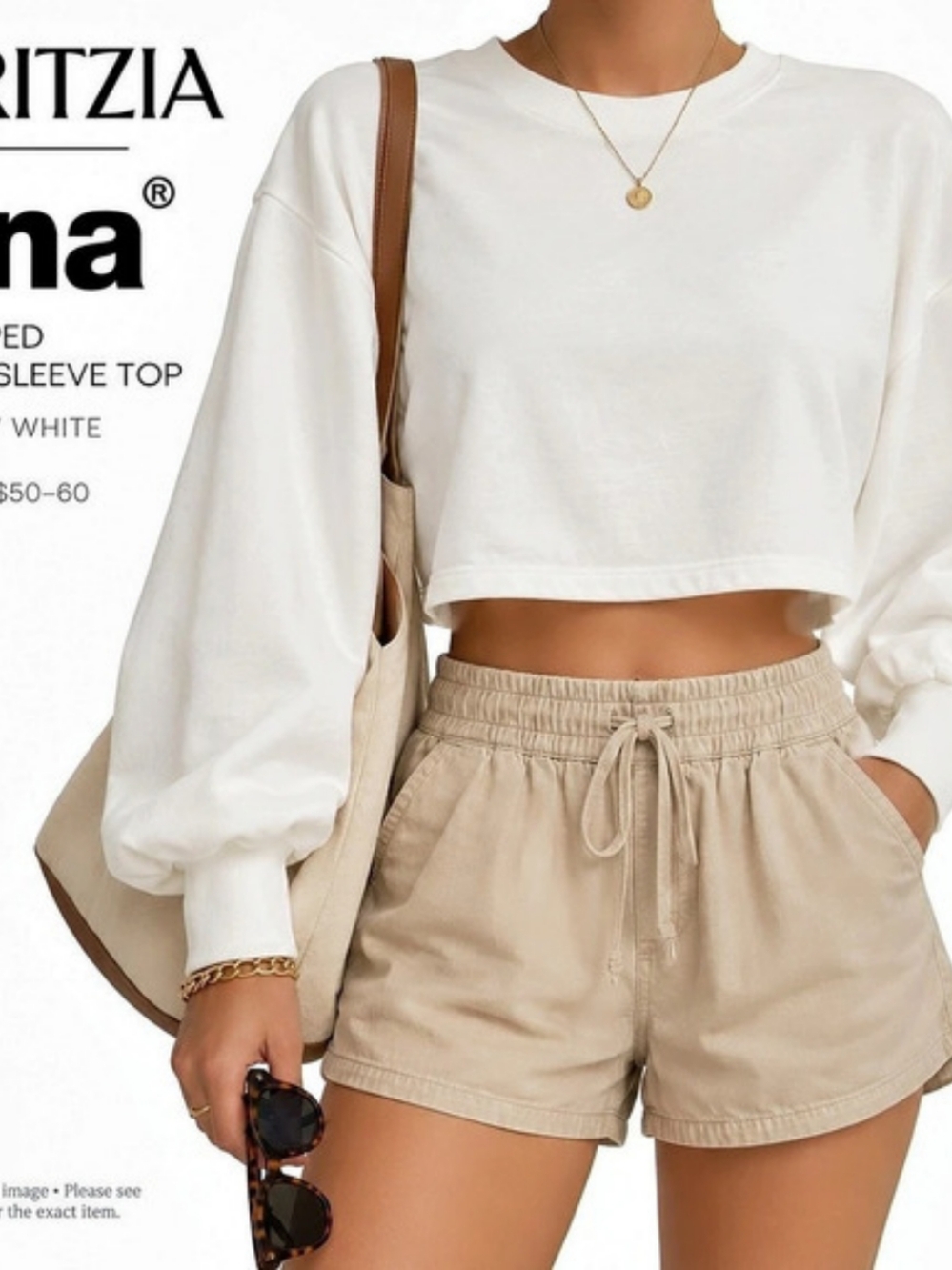 Tna Tour Cropped Longsleeve Top in White XS